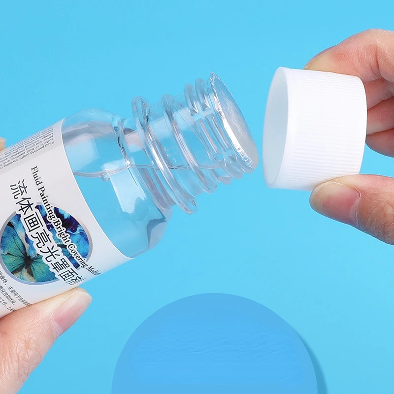 Fluid Painting Special Medium Agent Liquid Acrylic Paint Diy Flow Aid Silicone Oil Bright Media Art Painting Supplies 75ML