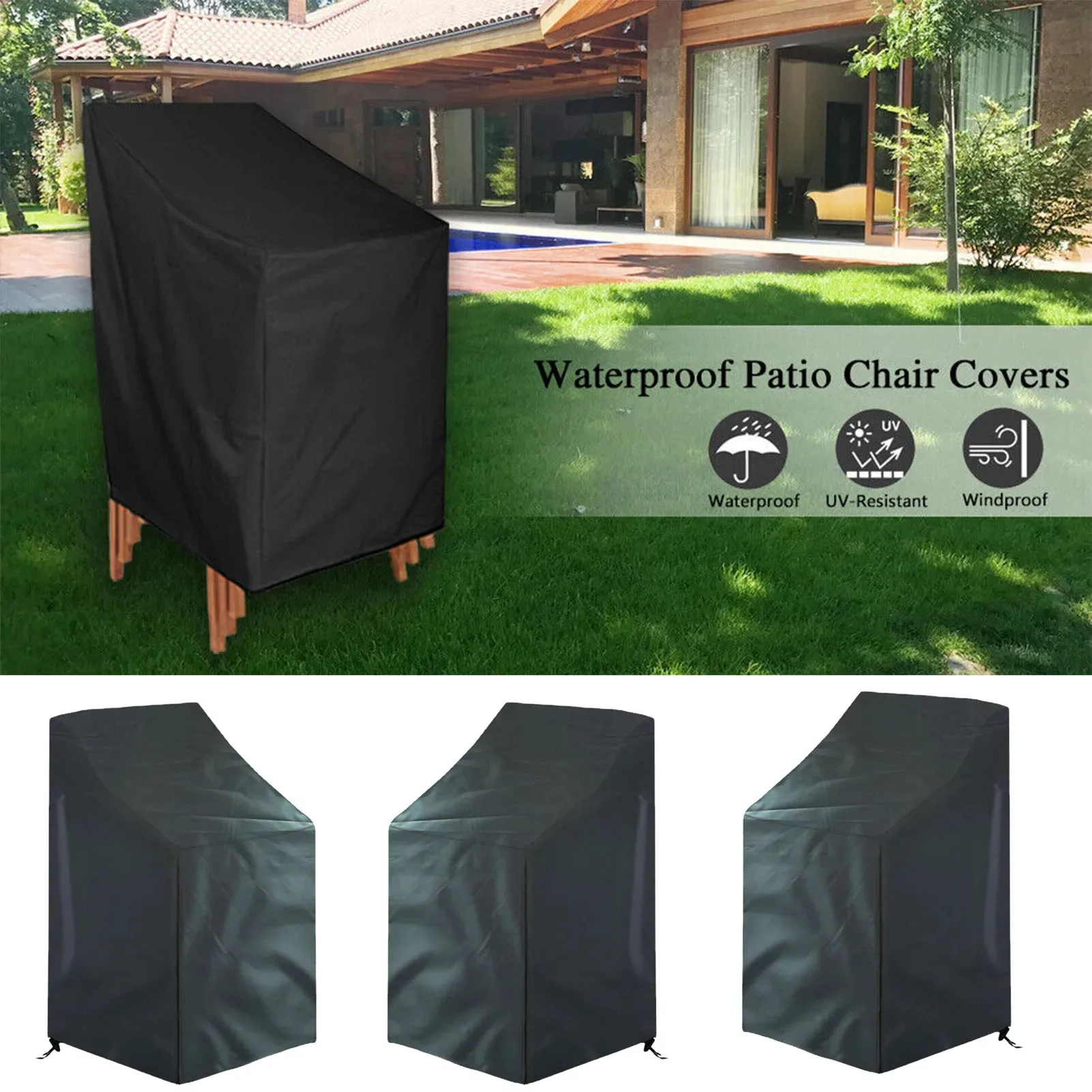 Durable Waterproof Outdoor Chair Cover - Dustproof & Rain Resistant Furniture Protector
