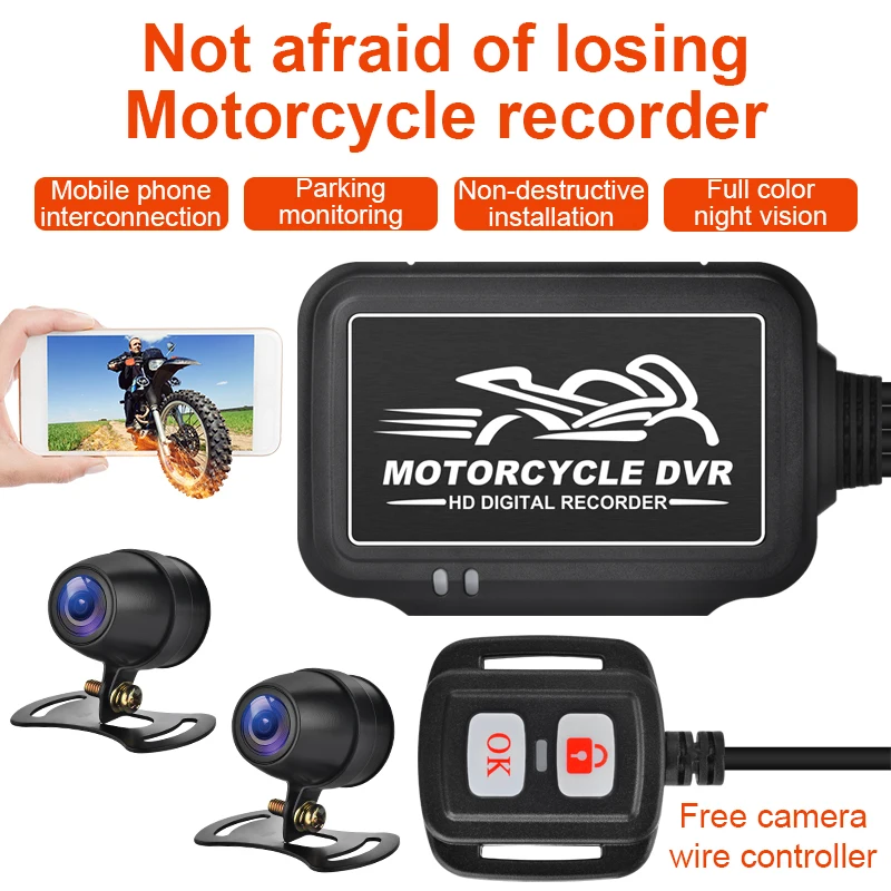

Full Body Waterproof Motorcycle DVR Dash Cam WiFi 1080P FHD Front Rear View Motorcycle Camera GPS Logger Recorder Box