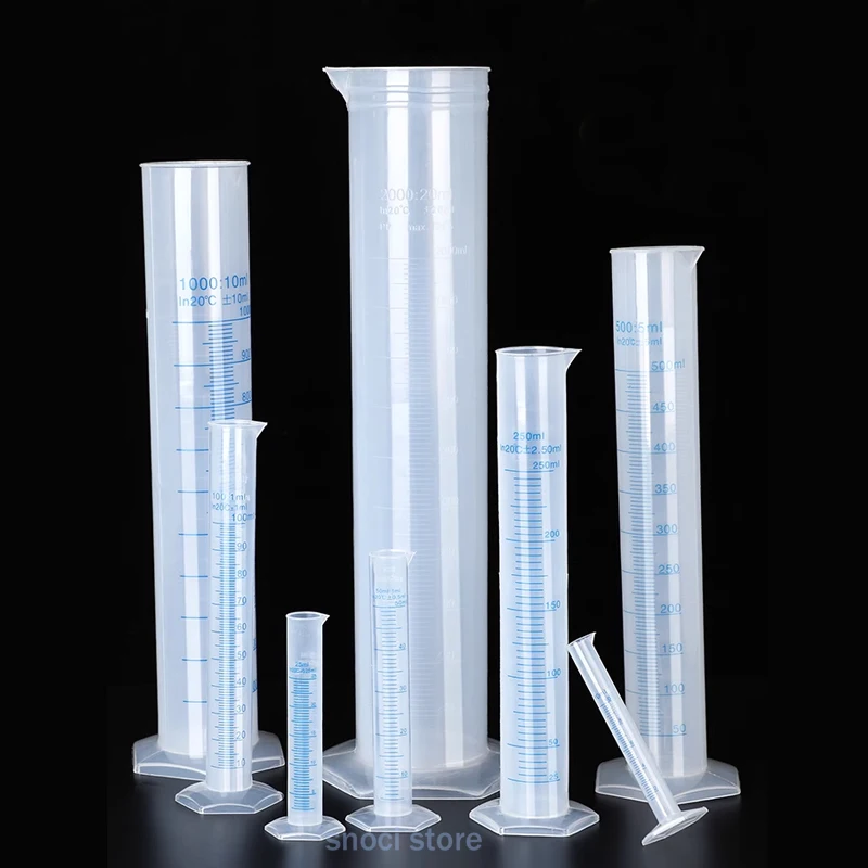 투명 측정 플라스틱 눈금 실린더 플라스틱 시험 테스트 액체 튜브 실험실 도구,..