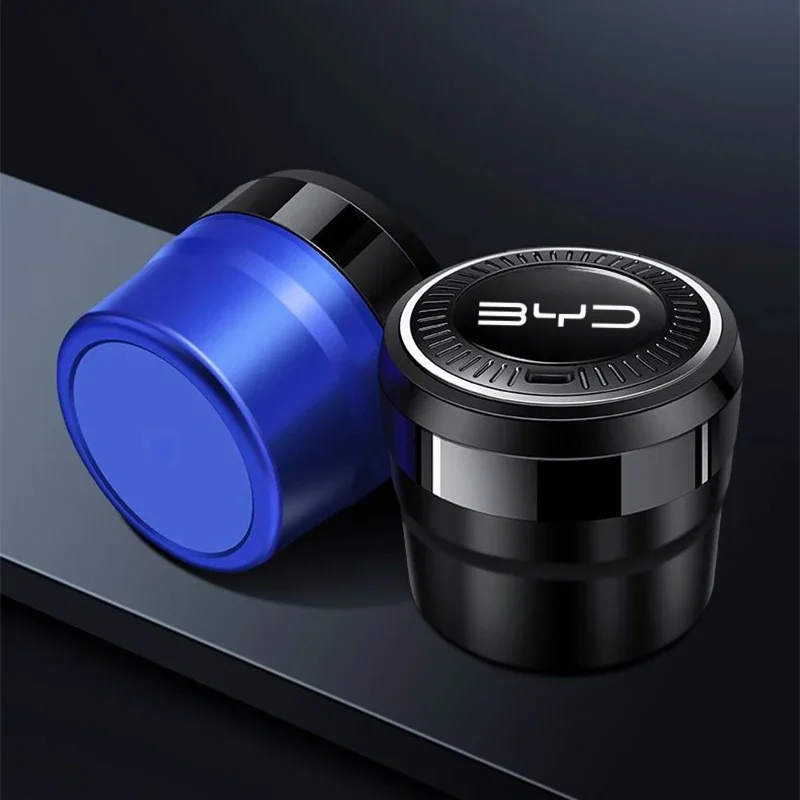 BYD Atto 3 Seagull Dolphin Seal U Seal Han Tang Qin Plus 자동차 액세서리용 자동차 재떨이 LED 세라믹 라이너