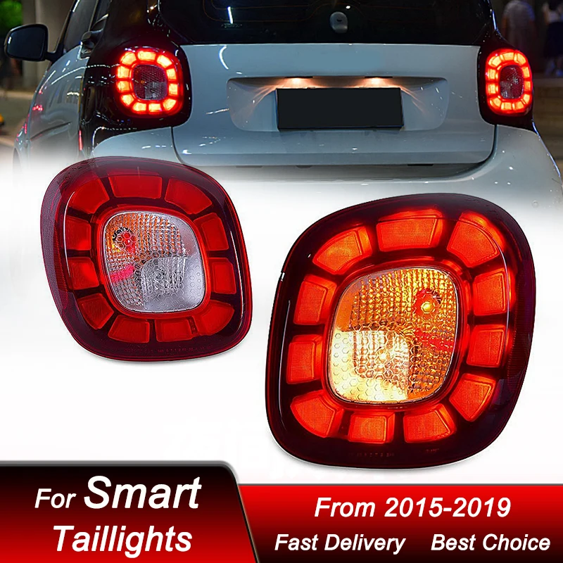

Автомобильные задние фонари для Mercedes-Benz Smart 2015-2019 желеобразный стиль новинка полный светодиодный динамический сигнал поворота Задняя фара в сборе