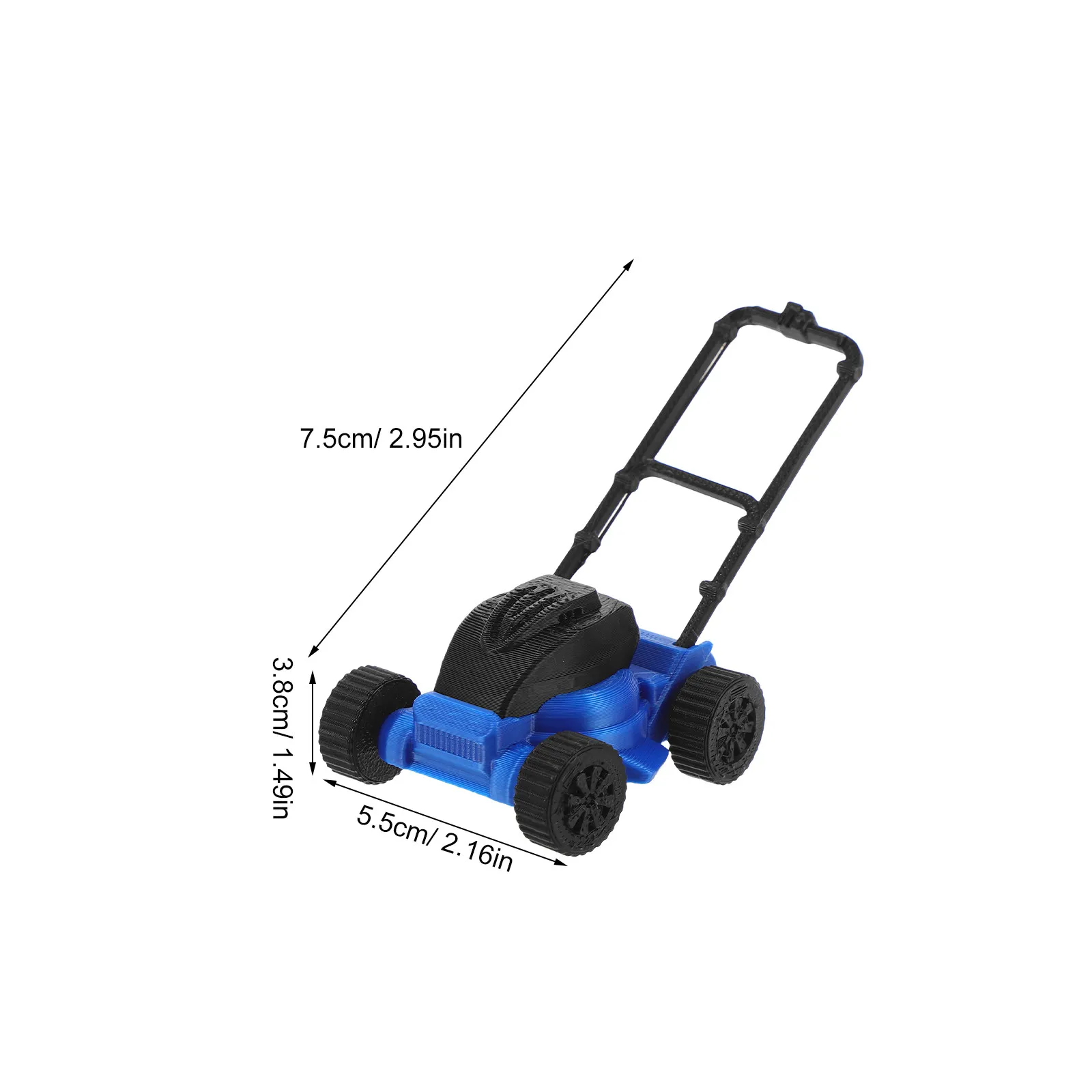 미니어처 잔디 깎는 기계 인형의 집 마당 액세서리 사실적인 플라스틱 조경 장식 마이크로 정원 도구 잔디 깎는 기계