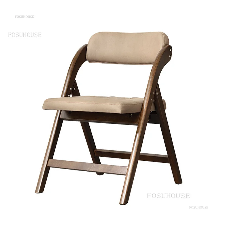 Nordic Solid Wood Kitchen Dining Chairs Modern Minimalist Designer Folding Chair for Household Furniture Leisure Backrest Stools