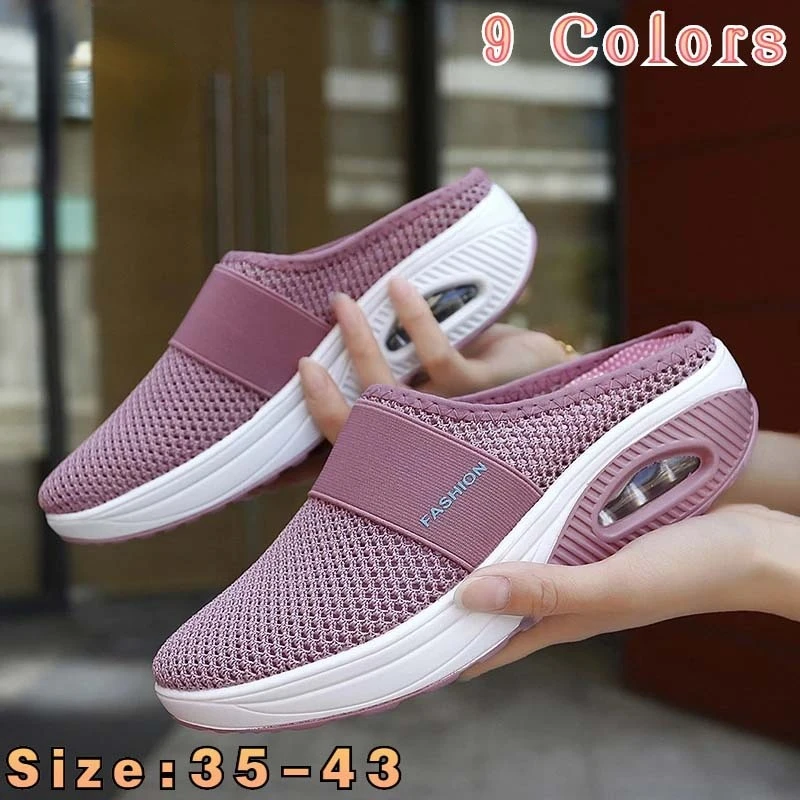 Women Sandals Wedges Platform Shoes Female Slides Slippers 2022 Fashion Breathable Mesh Lightweight Ladies Footwear Sneakers