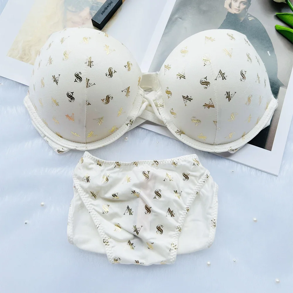 Fashion Women Seamless Bra Victoria Sexy Brassiere Push Up Underwear Female Letter Rhinestone Brands Lingerie Bras For Woman