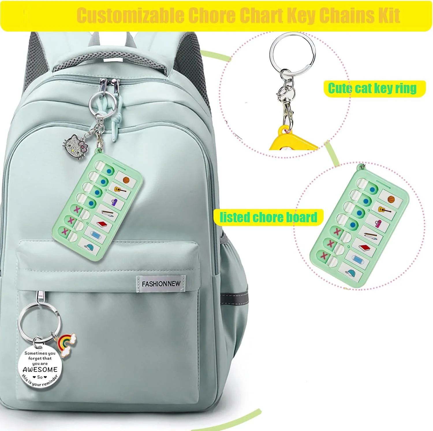 Chore Chart Portable Daily Plan Board Keychain