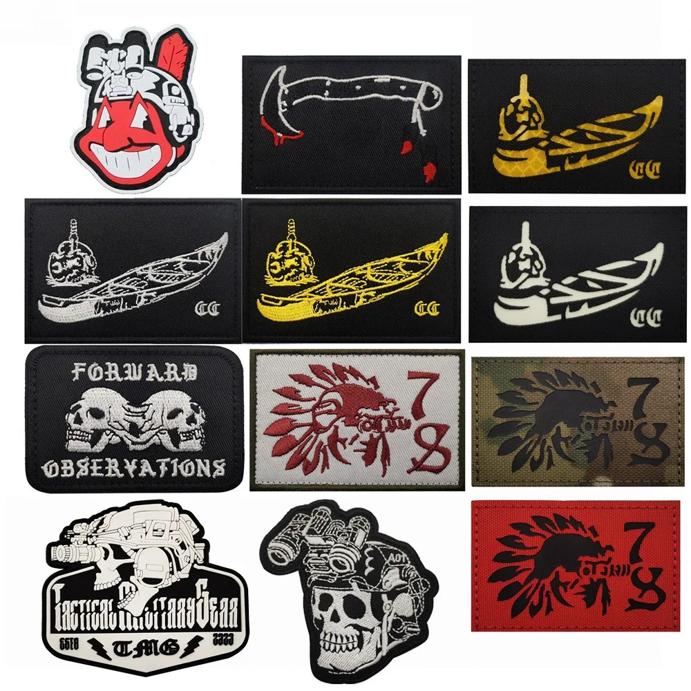 Fog Forward Canoa Frontline Osservazione Ir Patch Riflettente Hook And Loop Badge Tactical Military Armband Patch Ricamate