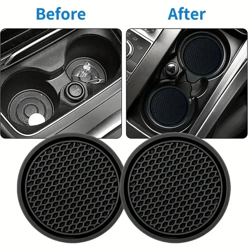 Universal Car Cup Holder Water Bottle Holder Non-slip Waterproof Rubber Cushion Coaster Auto Interiors Accessories 2PCS cup holder coasters,car coaster pads