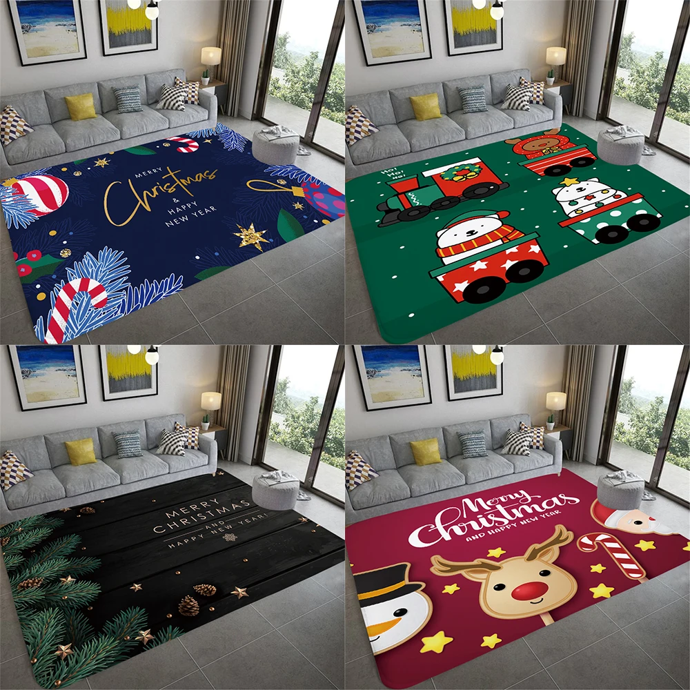 

Santa Claus Carpet Entrance Door Mat Decorative Coffee Table Living Room Bedroom Anti-Slip Bathroom Floor