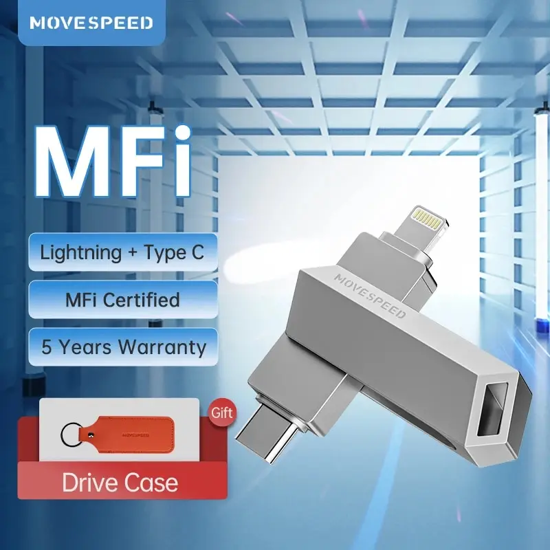 Chiavetta Usb Tipo C Movespeed Per Iphone 15 Pen Drive 512Gb 256Gb 128Gb Unità Flash Certificata Mfi Per Smartphone Ipad Macbook