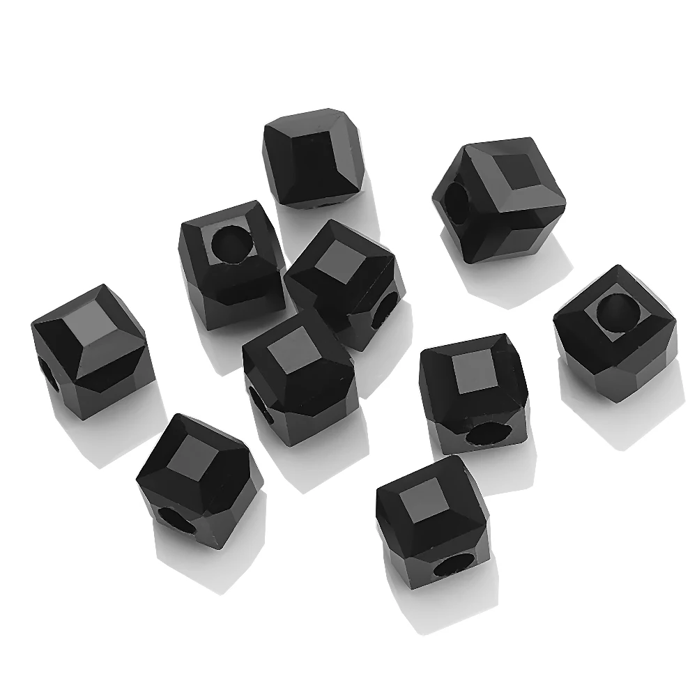 45Pcs 8mm 큰 구멍 유리 큐빅 구슬 크리스탈 DIY에 대 한 사각형 구슬 만들기 DIY 매력 Earings 목걸이 크리스탈 쥬얼리
