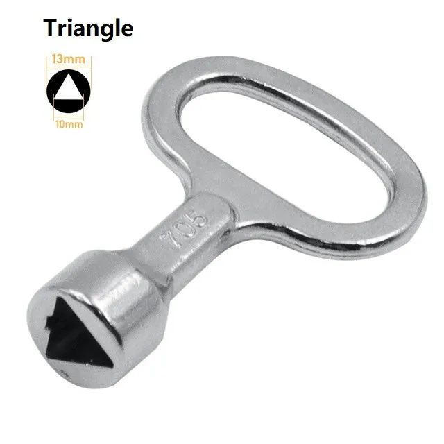 

1/2Pc Key Wrench Zinc Alloy Universal Elevator Door Lock Valve Key Wrench Triangle Key Electrical Box For Drawer Switch Cabinet