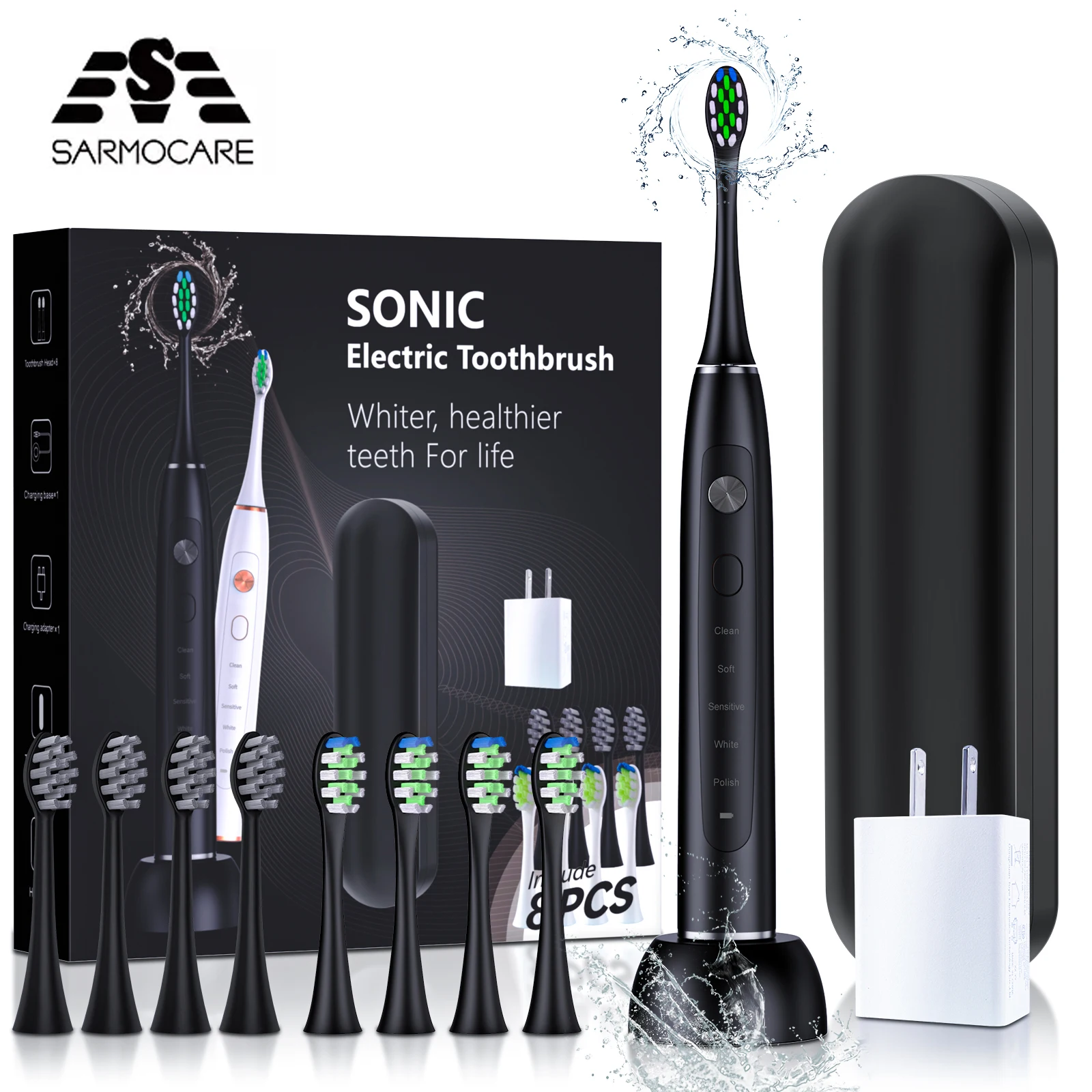 

Sarmocare S700 Pro Sonic Electric Toothbrush 5 Mode Tooth Brush Ultrasonic Automatic Toothbrush Rechargeable Adult Waterproof