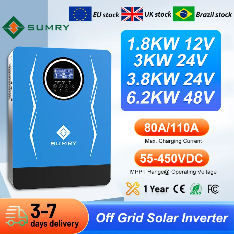 ハイブリッド インバータ ソーラー オフグリット 24v 3kw LVYUAN 3kW オフグリッド ハイブリッドインバーター 正弦波 24V