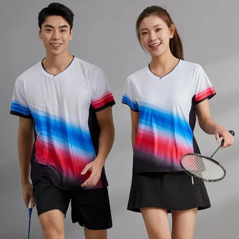New Polyester Badminton t shirt Men/Women's ,Sports badminton clothes ,Table Tennis t shirt Qucik dry Exercise Polo Shirs