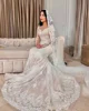 Customized2025Mermaid Wedding Dress Lace Embroidery 2 in 1 Strapless Neckline Full Sleeves Elegant Bride Dress Vestidos De Novia 2