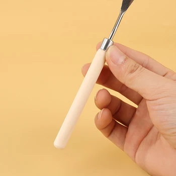 7PCS/Set Oil Painting Scraper Set Paint Wood Handle Palette Knife Art Gouache Paint Painting Scraper 5