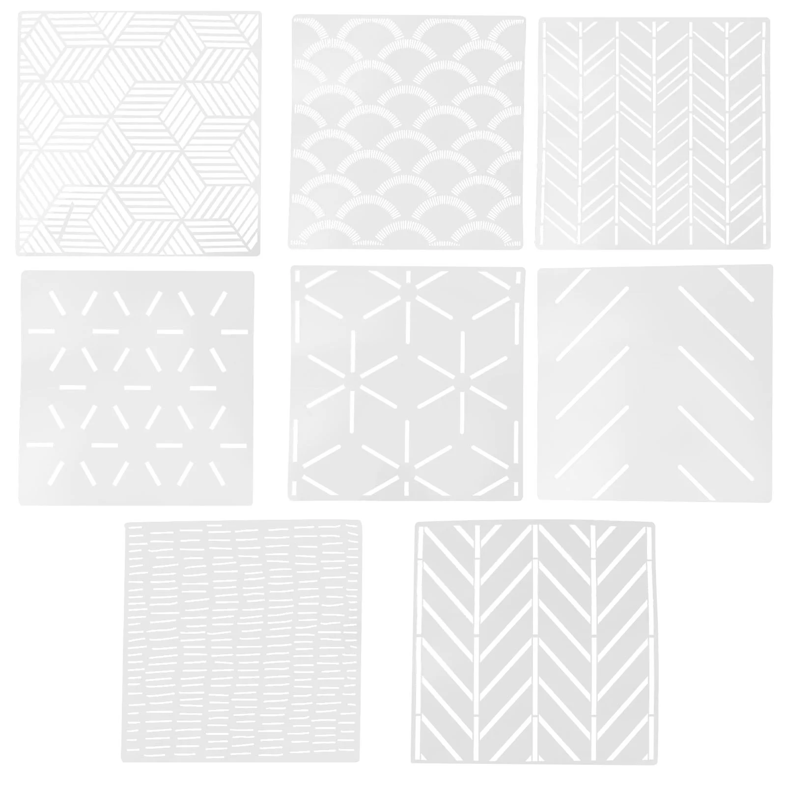

8 Pcs Template DIY Painting Wall Home Decorative Stencils Painted Tools Pte Environmental Protection Geometric Templates