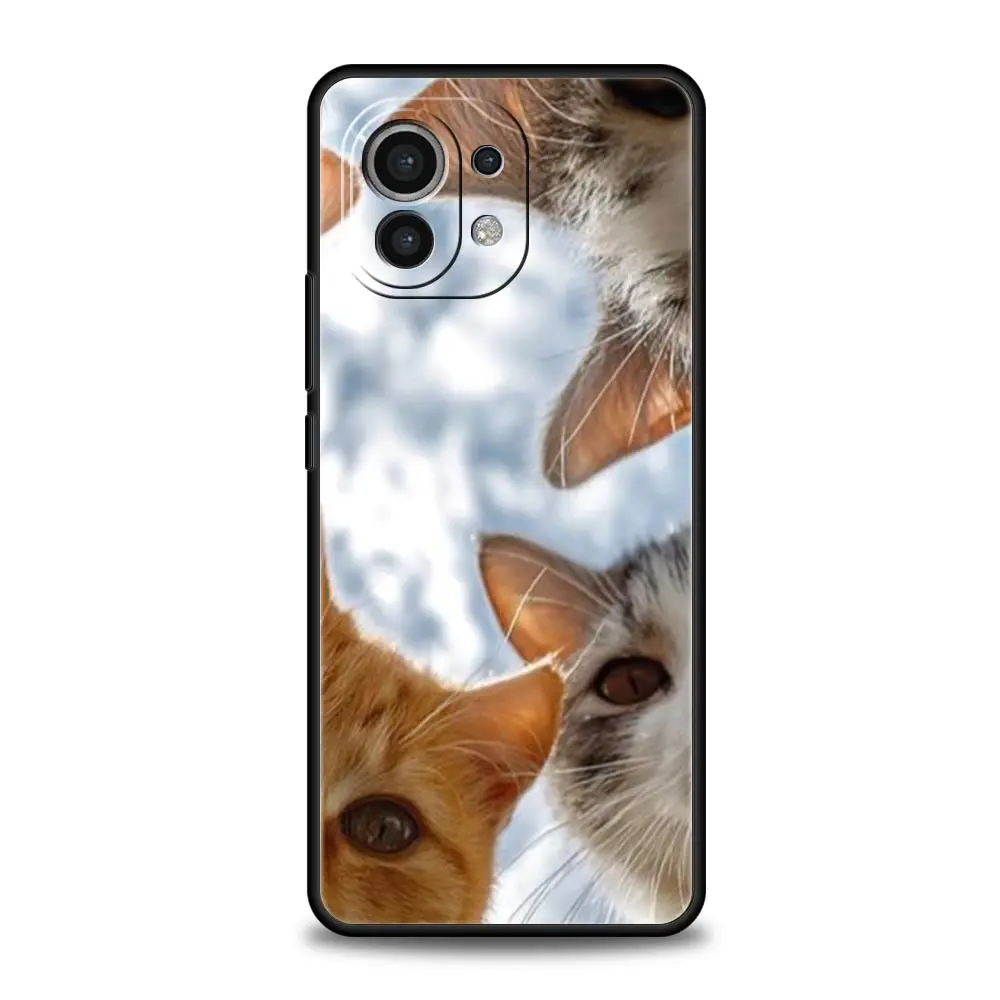 Funny Cartoon Korean Cat Couple Phone Case Cover