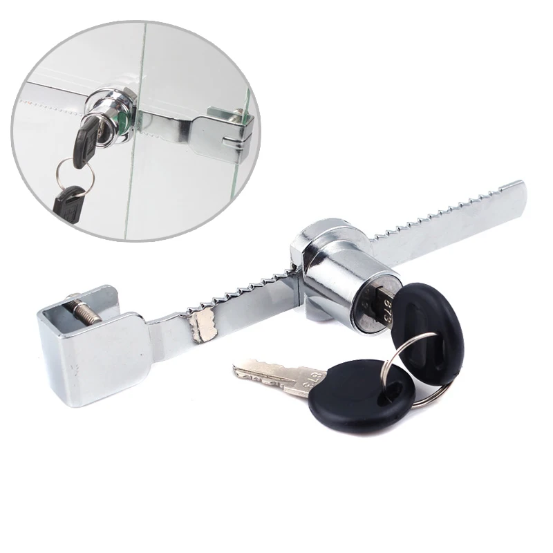 Sliding Glass Door Ratchet Lock With Keys Mall Showroom Window Saw Tooth Sliding Door File Cabinet Glass Counter Sawtooth Lock