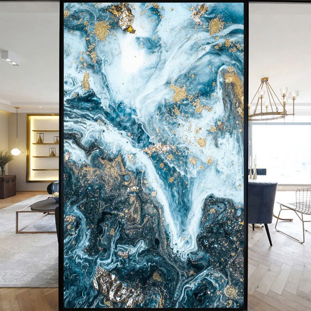 

Window Film Privacy New Marble Grain Frosted Glass Sticker UV Blocking Heat Control Window Coverings Window Tint for Homedecor