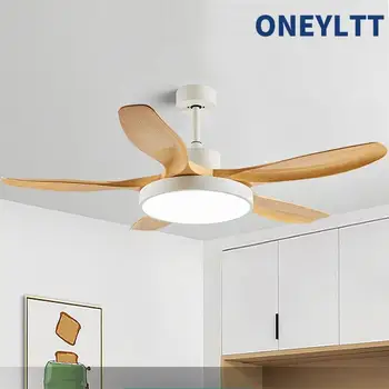 대형 천장 선풍기 조명, DC LED 조명, 리모컨 거실, 공장 천장 선풍기, 220V, 110V, 48, 52, 60 인치