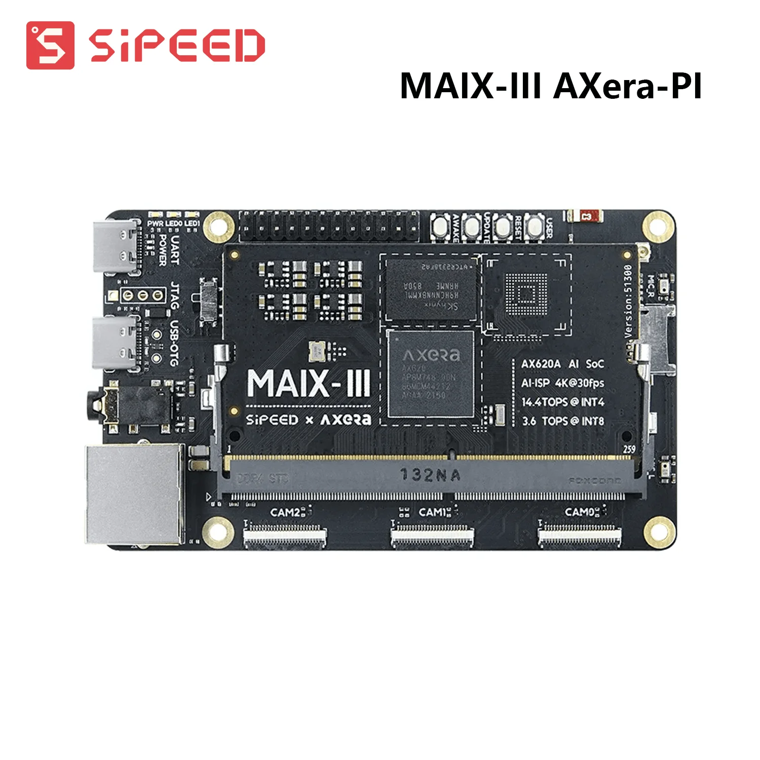 

Sipeed M3AXPI MAIX-III AXera-PI Artificial Intelligence Vision AI ISP Low Light Level Night Vision Core Linux Development Board