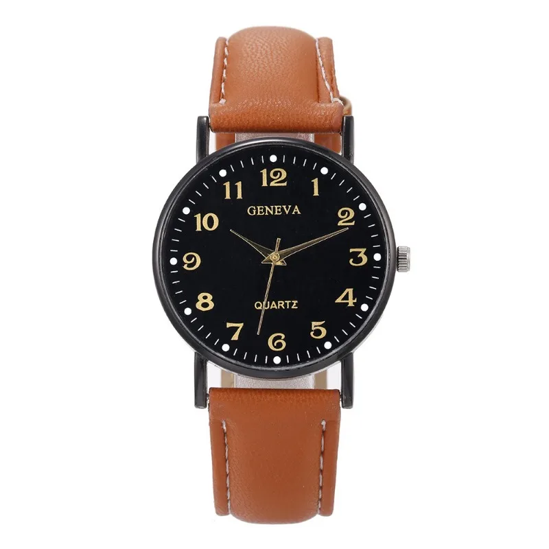 Fashion Luxury Watches for Men Top Brand Round Leather Strap Belt Quartz Watch Stainless Steel Dial Casual Bracele Watch Montre 3