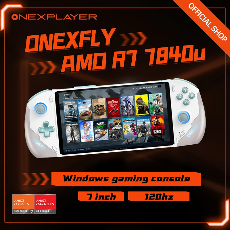 

New OneXPlayer OnexFly AMD Ryzen7 7840U 7 Inch PC Handheld Game Console WiFi6 Latops IPS Screen Mini PC Video Gaming Console