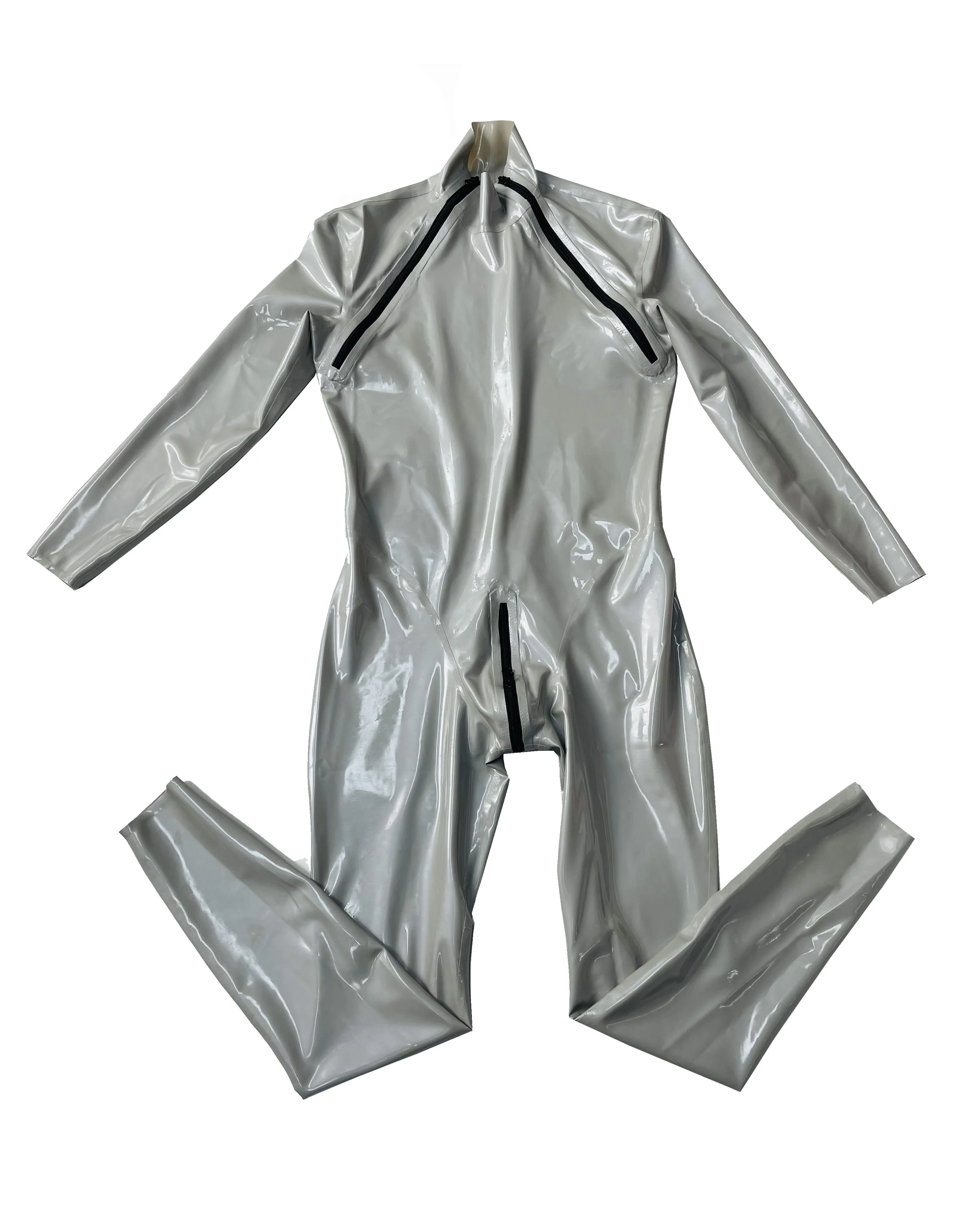 

Мужская латексная застежка-молния на плечо catsuit под заказ 0,4 мм