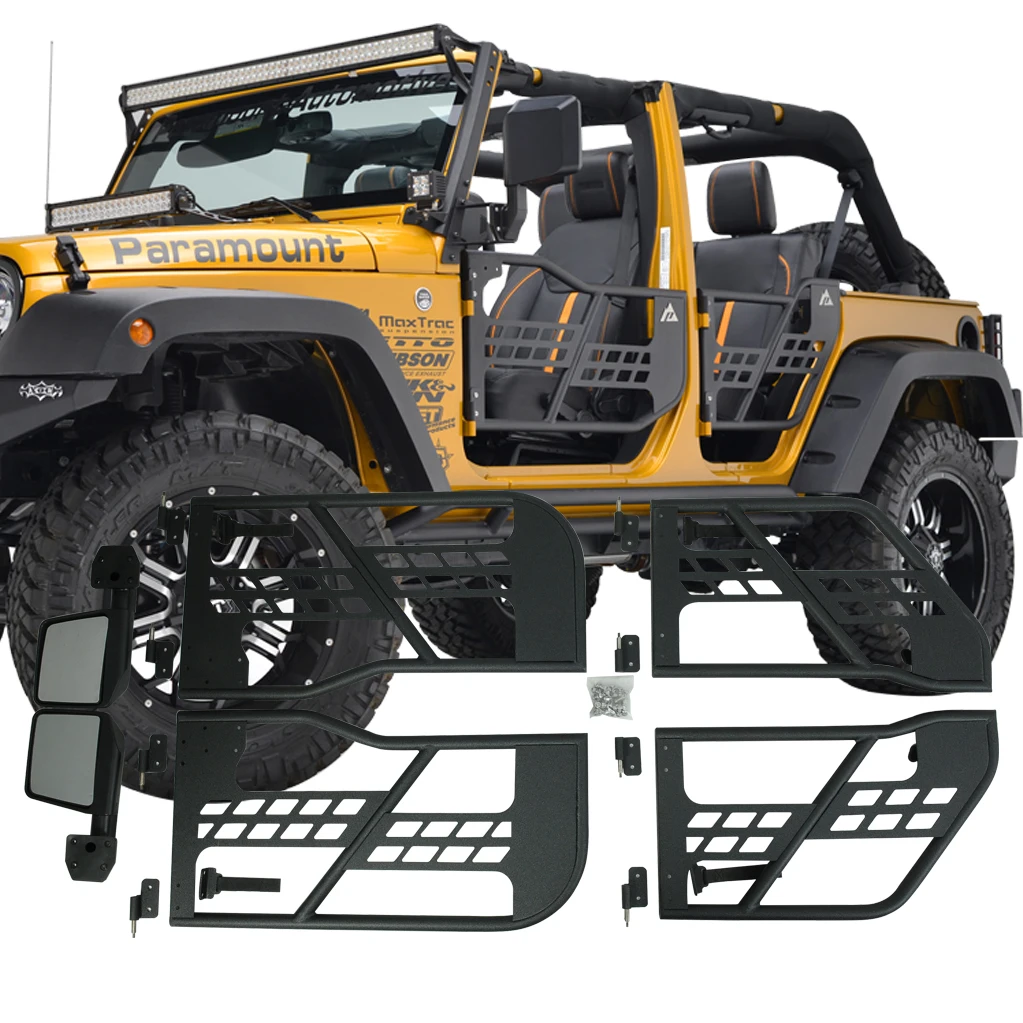 

For 4 door Lantsun J196 tube door with mirror and locks For Jeep for Wrangler JK half door