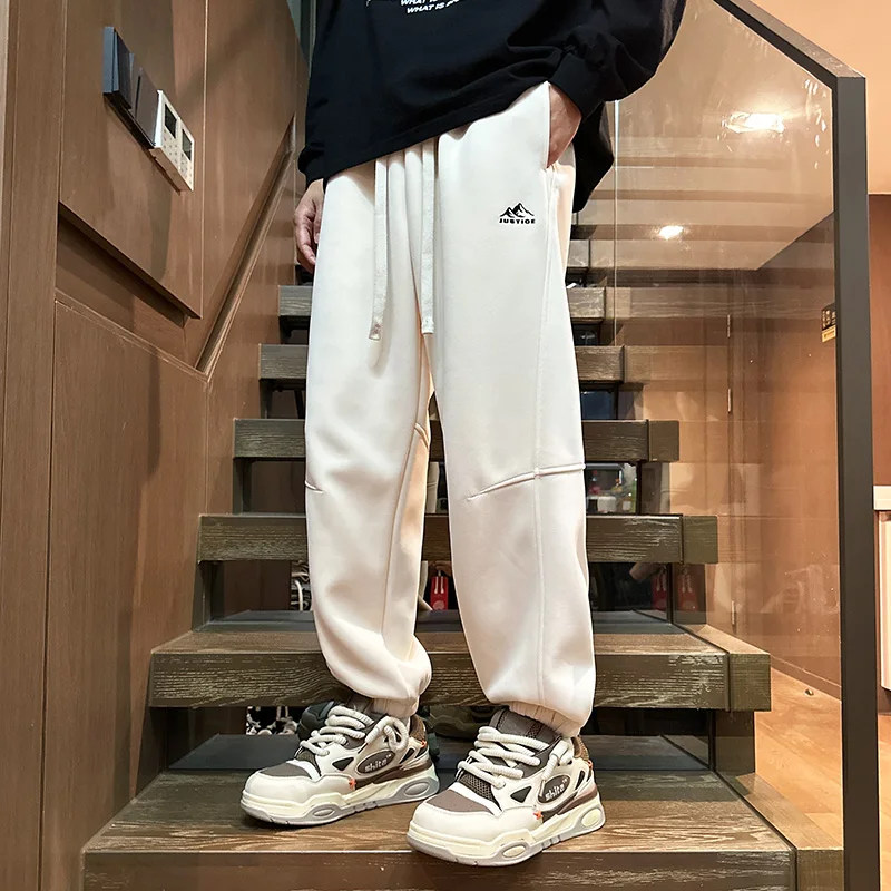 New Leggings Casual Pants for Men's Trendy Versatile Loose Sports Elastic Waist Pants