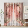 2pcs, Curtains&Drapes 2D print Romantic Gentle Style Fabric (without rod) Decorations For Home Use for Living Room, Bedroom, 2