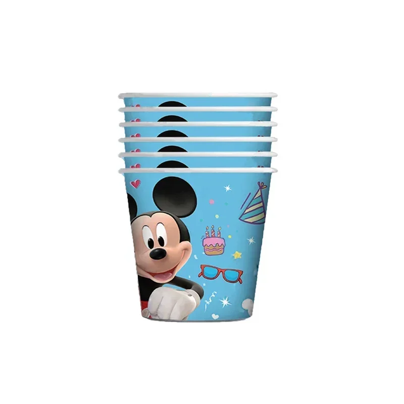 Mickey Mouse Party Supplies Cartoon Birthday Tableware Paper Plate Paper Cup Tablecloth for Kid Favor Gift Party Decoration