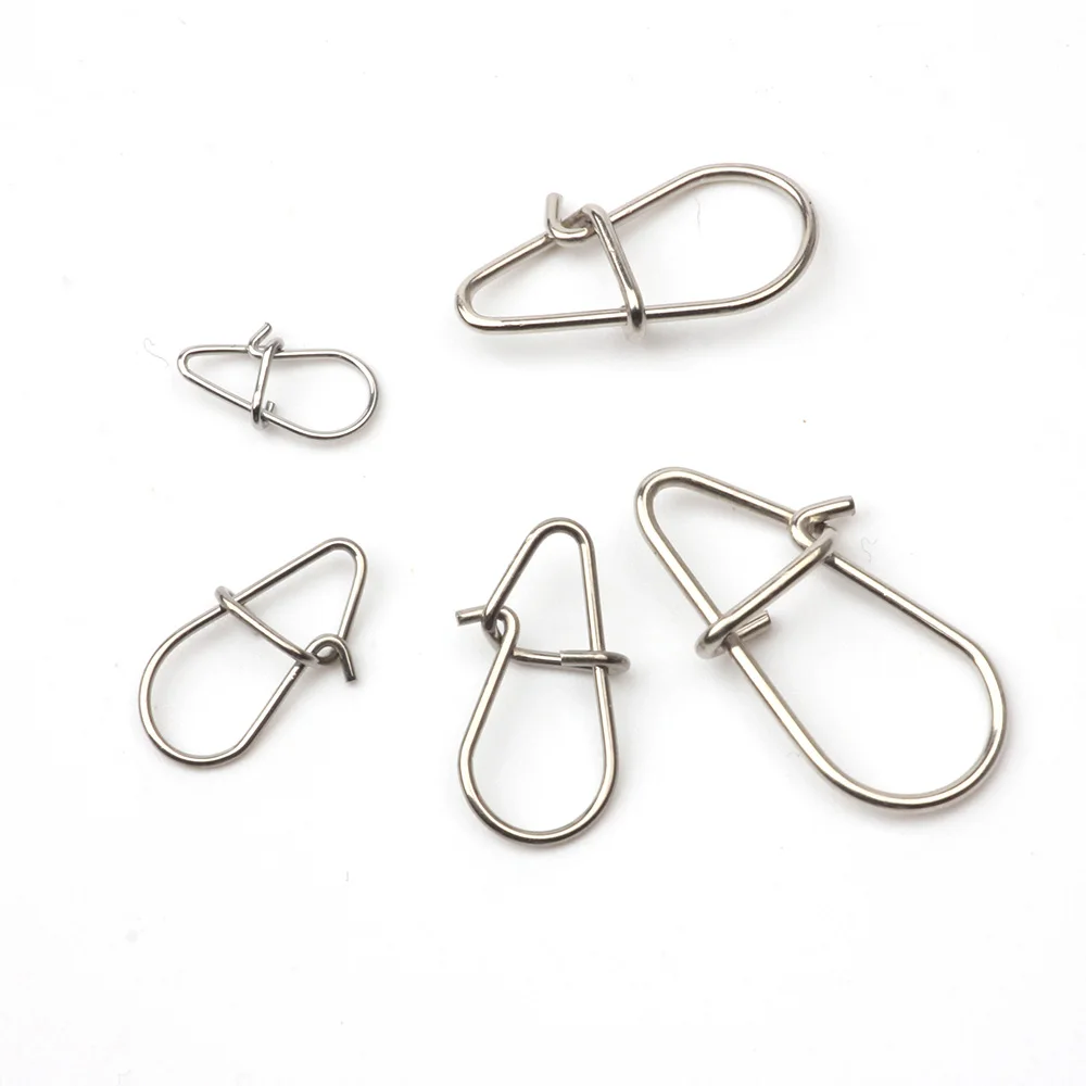 50Pcs Gourd Pin Stainless Steel Hook Swivel Solid Rings Safety Snaps fast Clip Lock Snap Connector Fishing Tool fishing tool