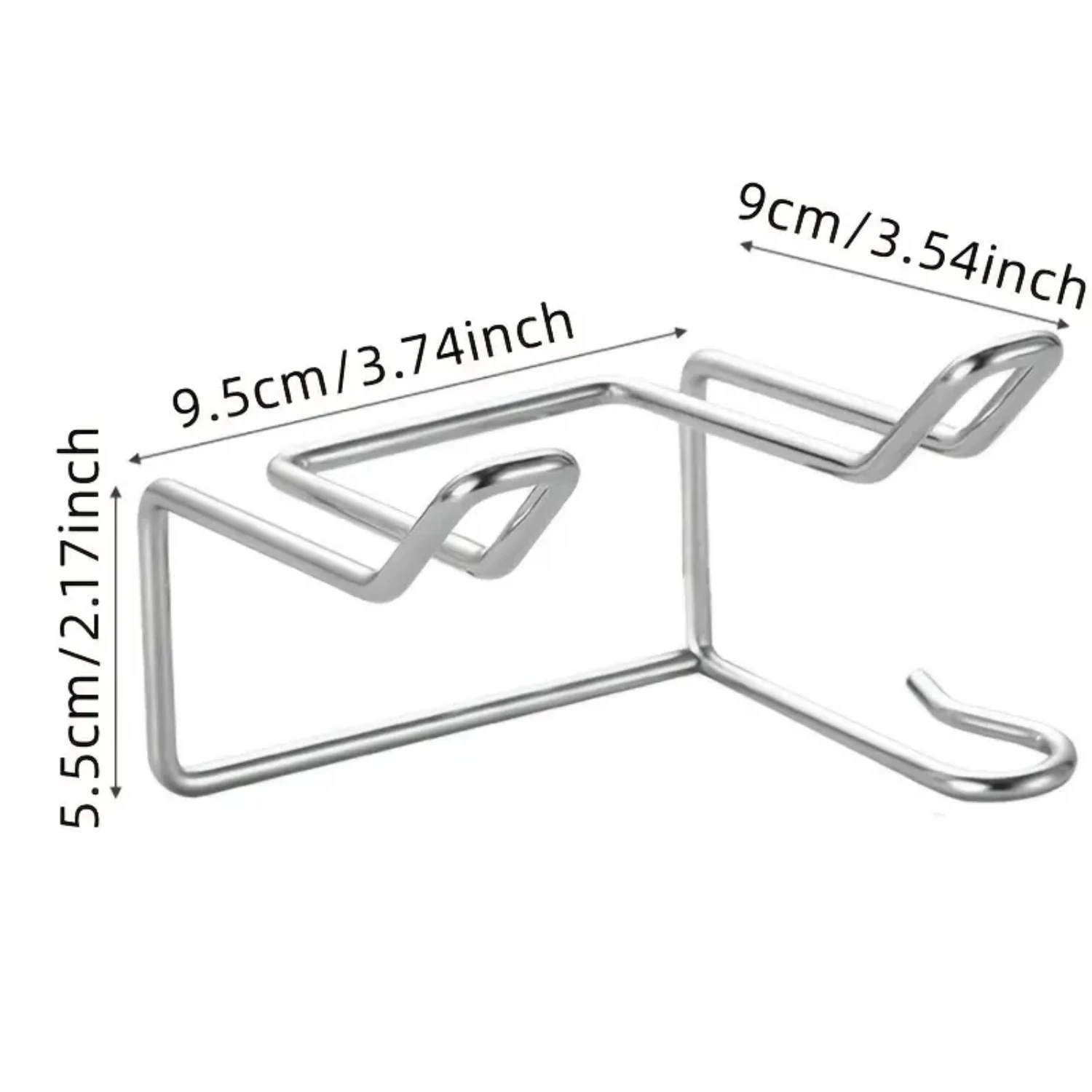 Sturdy and Stylish 1-Piece Punch-Free Stainless Steel Hair Dryer Rack, Wall-Mounted Bracket with a Size of 3.74" x 3.54", Ideal 4