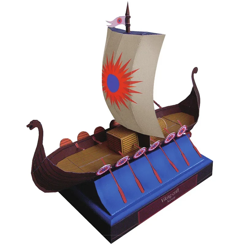Viking Pirate Ship Sailboat Sailing Ships Handmade 3D Paper