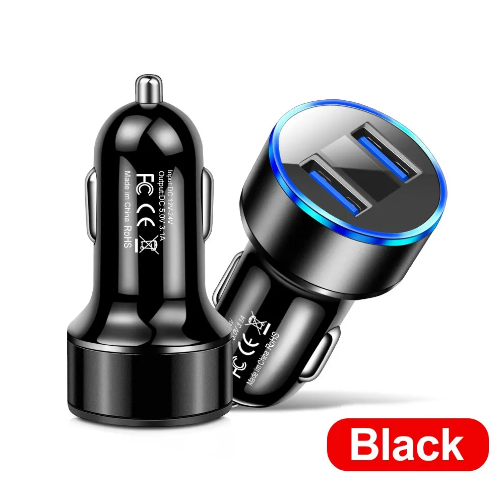 Phone charger Dual USB 12.5V Voltage Display Car Charger Cigarette Lighter Smart Phone USB Adapter Mobile Phone Charger Fast Charging