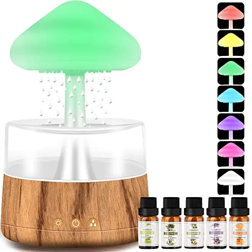 

Raining Cloud Night Light Aromatherapy Essential Oil Diffuser Micro Humidifier Desk Fountain Bedside Sleeping Relaxing Mood