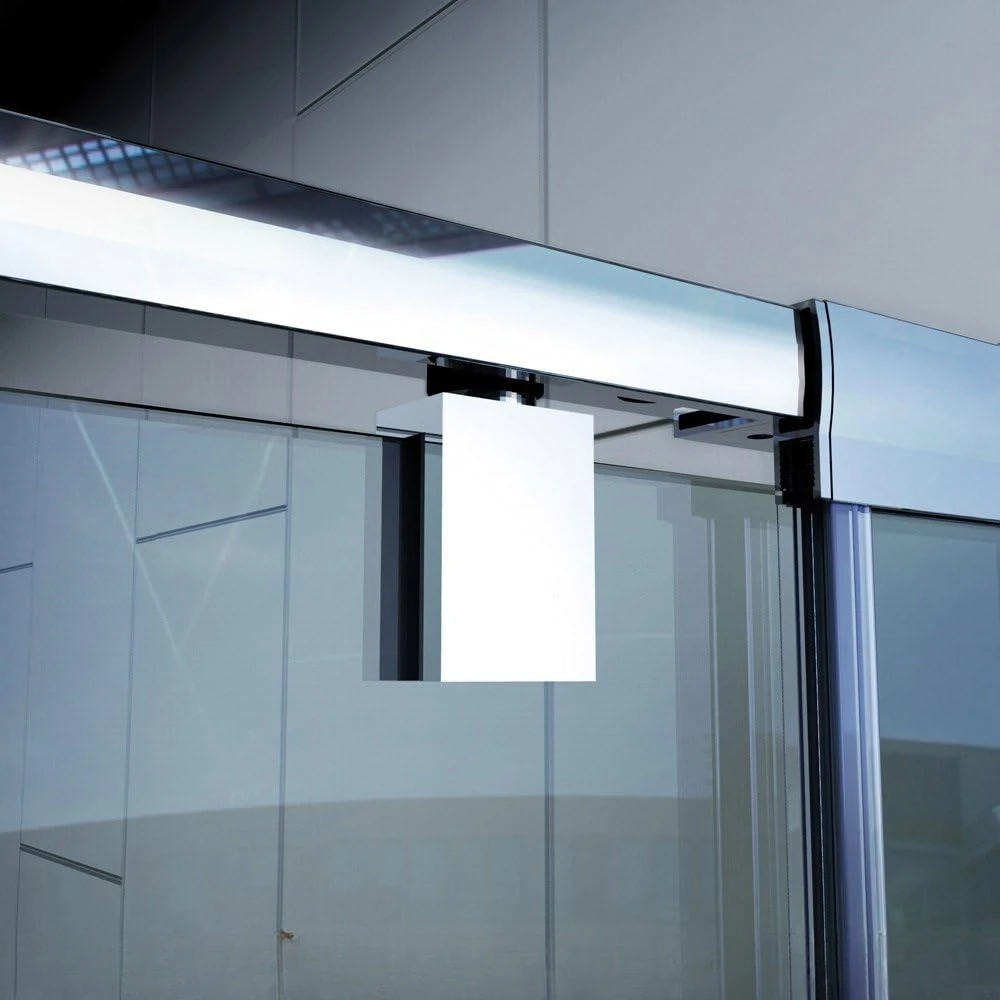 Semi-Frameless Pivot Shower Door in Brushed Nickel,Tempered Glass,Brushed Nickel 3