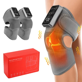 Electric knee massager with vibration and heat support.