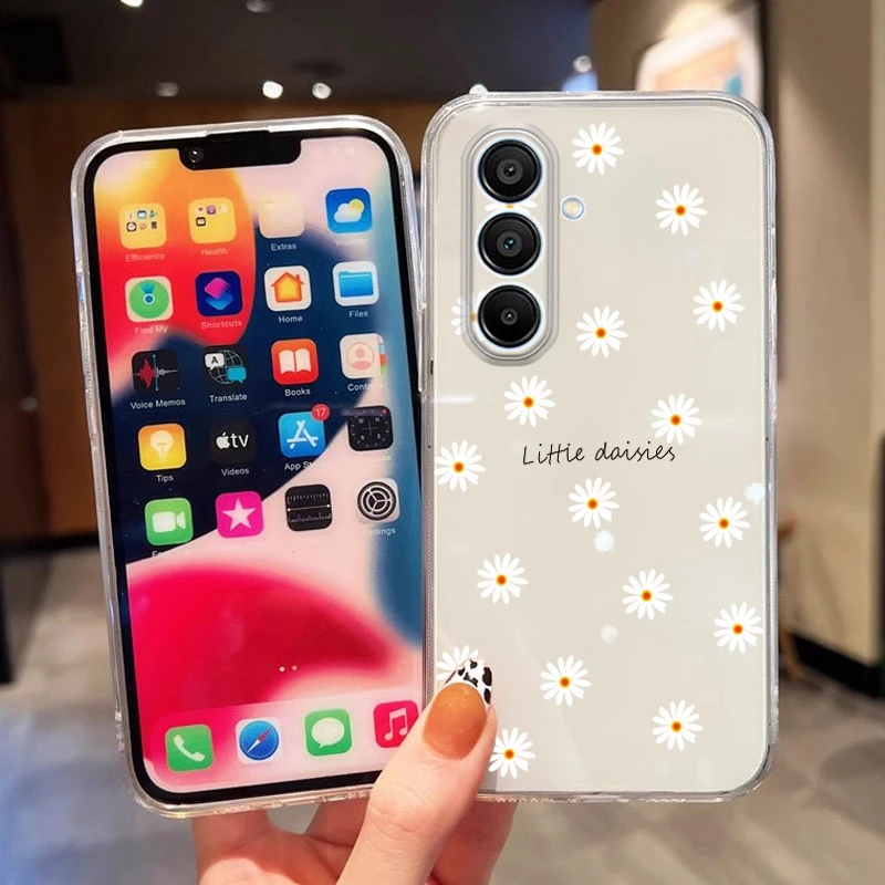Phone Case Samsung Galaxy A56 A17 A07 A13 A14 A15 A25 A34 A35 A36 A54 A55 A06 A04S A24 Luxury Flower Plants Silicone Clear Phone Case