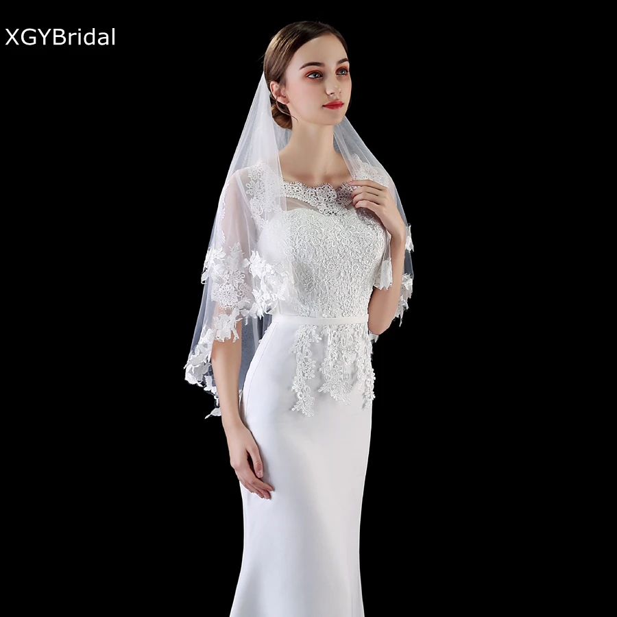 

Wholesale White Ivory Wedding Veils Voile mariee Short Bridal veil Vestido de noiva Bride wedding accessories mariage