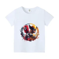 Deadpool Wolverine T-shirt for Kids Summer Short Sleeve Tee Boys Clothes Fashion Children's Clothing Friends Top Shirts Gifts 2