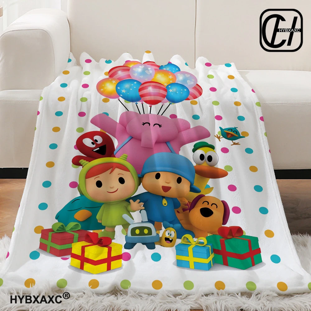Plush Dolls P-POCOYO Blanket Picnic Flannel Throw Blanket For Bedroom Warm Soft Custom DIY Quality Bedspread Gift Idea 2