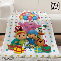 Plush Dolls P-POCOYO Blanket Picnic Flannel Throw Blanket For Bedroom Warm Soft Custom DIY Quality Bedspread Gift Idea 2