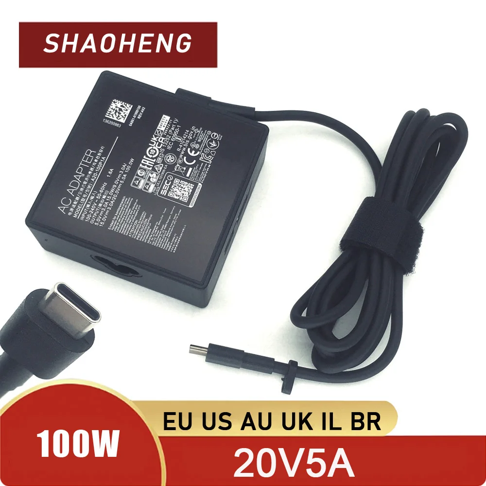 ASUS 노트북 ROG A20-100P1A, Flow Z13 X13 PD 고속 충전용  100W USB-C 충전기 타입 C 어댑터