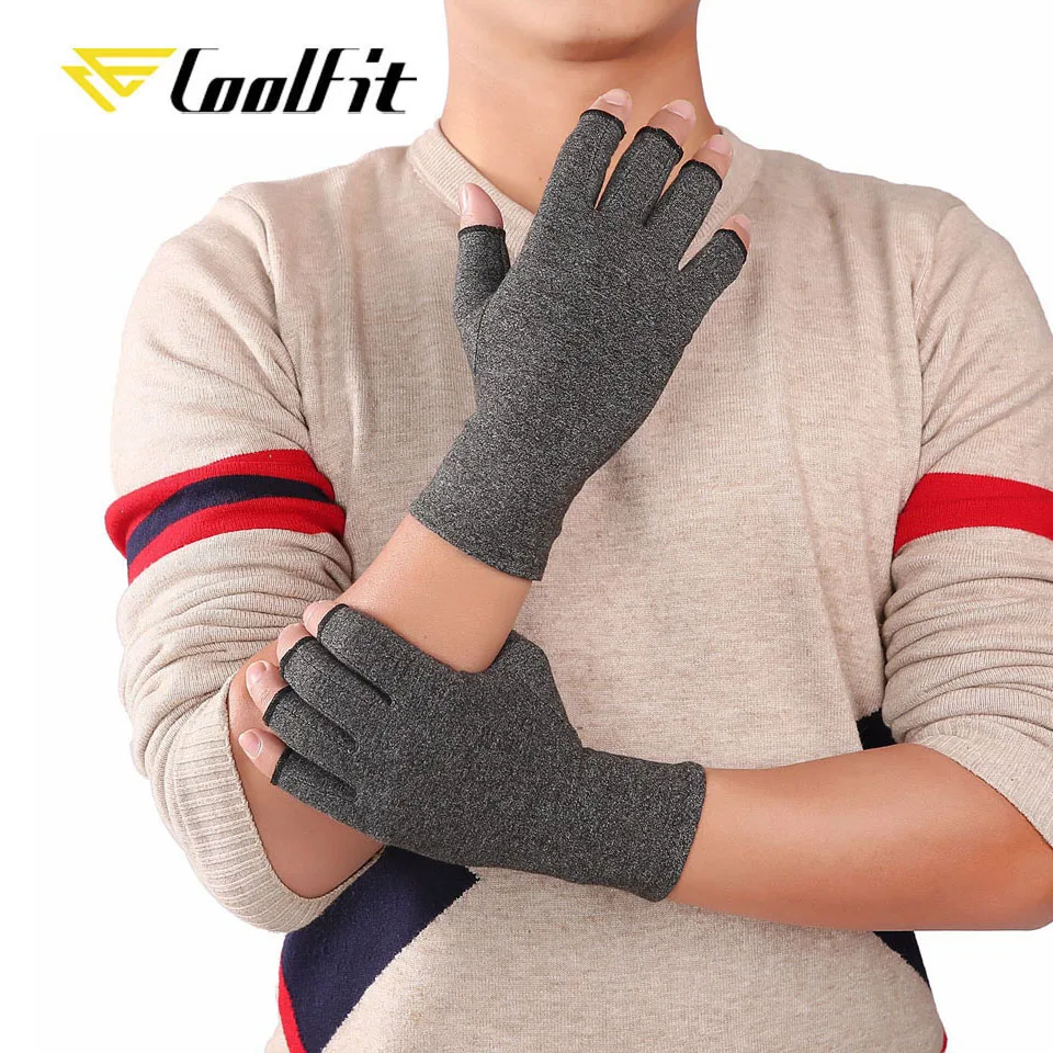 Coolfit 1 Pair Compression Arthritis Gloves Wrist Support Cotton Joint Pain Relief Hand Brace Women Men Therapy Wristband