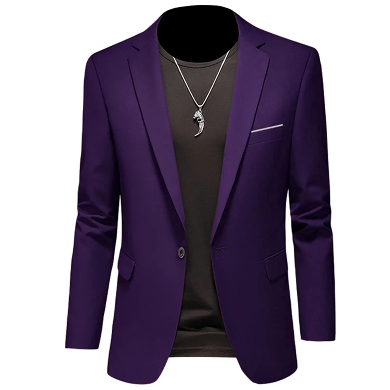 Men's Fashion Trend Groom Tuxedo Slim Fit Wedding Party Dress Business Casual Suit Jacket Banquet Single Blazers Coat mens blazer